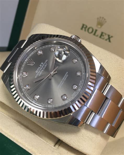 rolex datejust rhodium diamond dial|rolex datejust 41 jubilee diamond.